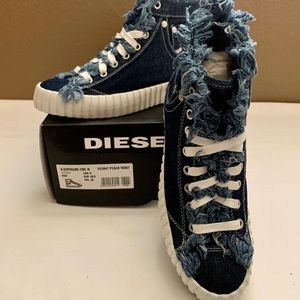 Diesel Denim High-Top Sneakers